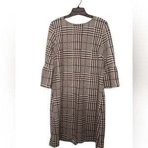Violet B. Houndstooth Dress XL Bell 3/4 Sleeve